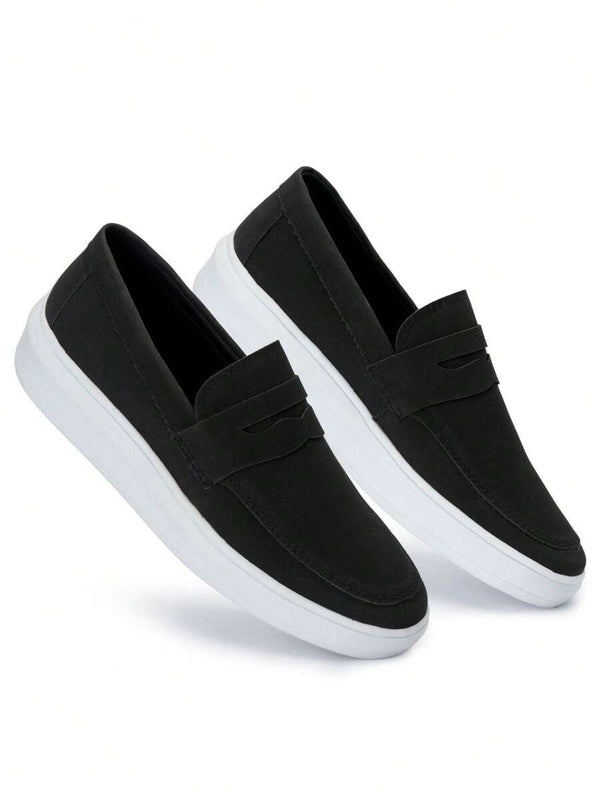 MOCASSIM COURO NOBUCK - JHONB PRETO